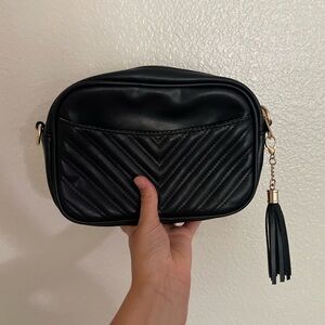 Black Quilted Crossbody